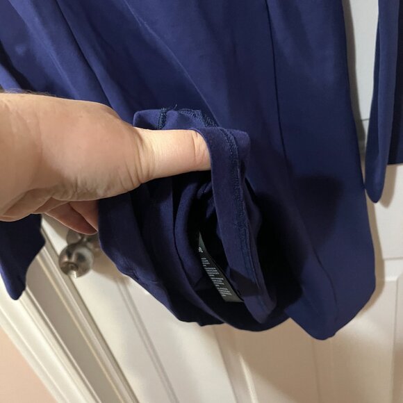 Anthropologie by Maeve Long-Sleeve Scoop-Neck Mini Shift Dress Blue Stretch Med - Picture 8 of 10